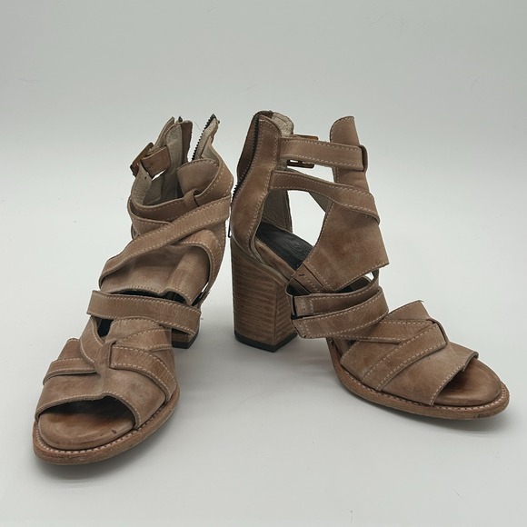 Freebird by Steven Shoes - Freebird By Steven Brown Claw Sandal Strappy Genuine Leather Boho Gladiator 8